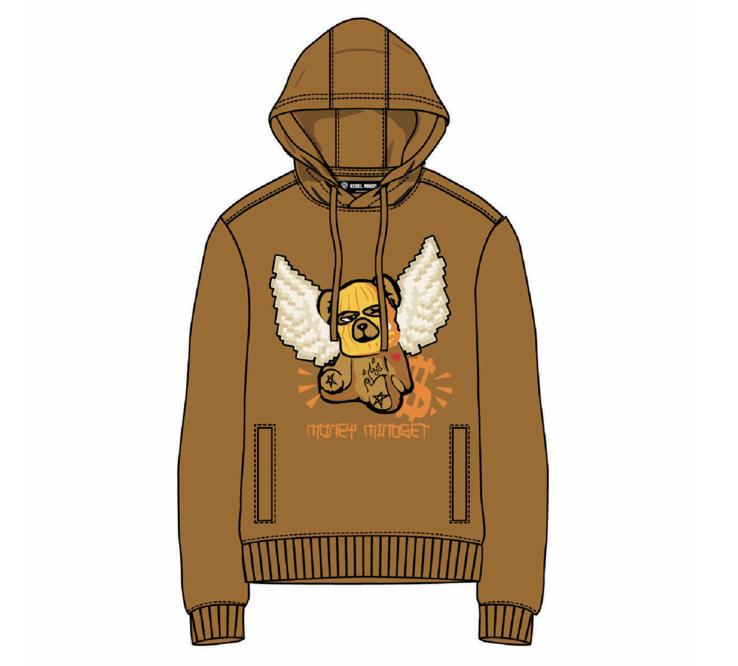 832-B373 - Boys Money Mindset Hoodie - Timber