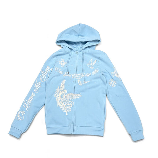 Only God Can Judge Me Zip Up - Blue