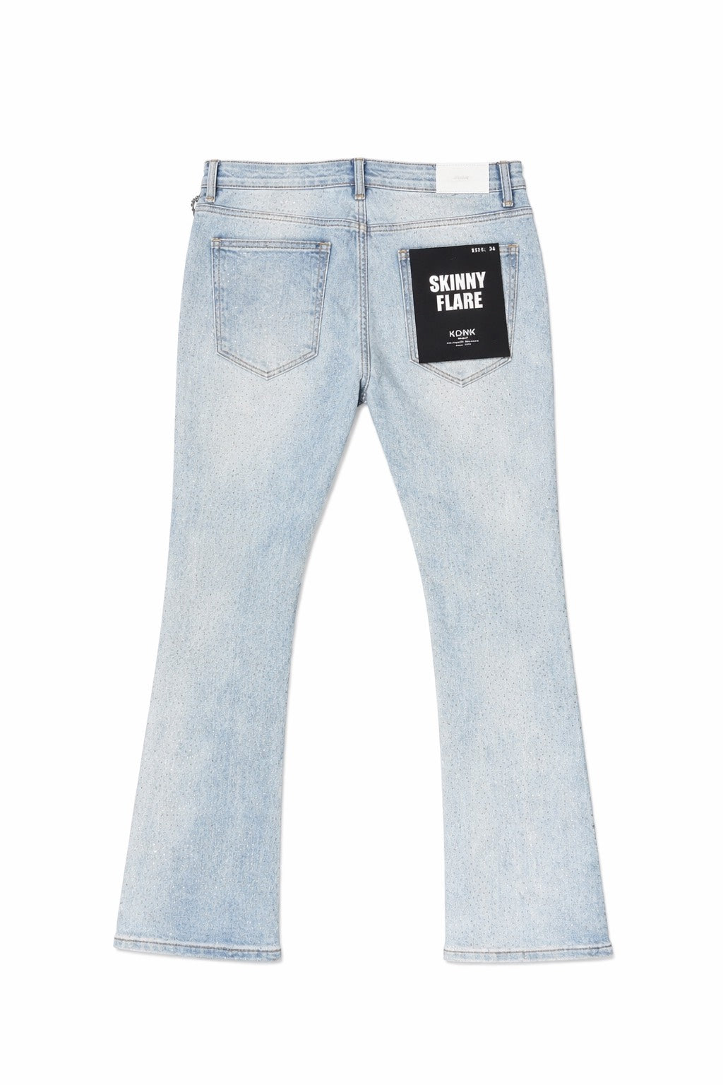 Rhinestone Skinny Jeans - Light Blue