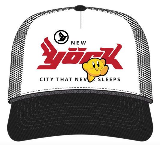 MUKA S5309 White/Black New York Kirby Trucker Hat