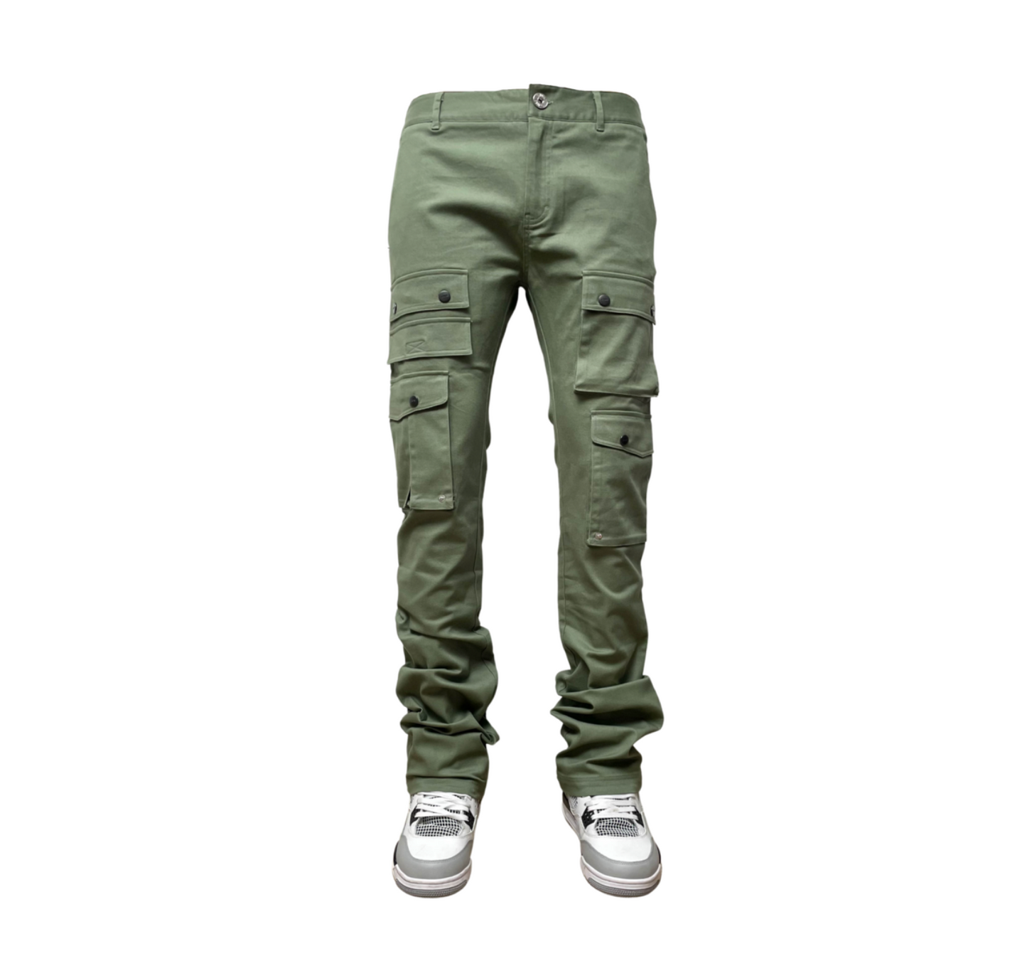 GN167 - Olive Stacked Geniune Pants