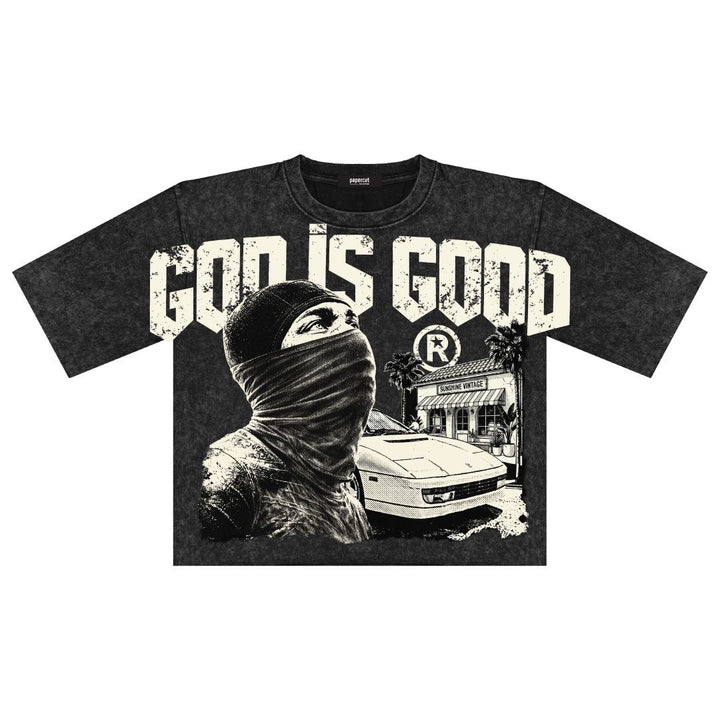 GOD IS GOOD DIGITAL OVERSIZED CROP TEE