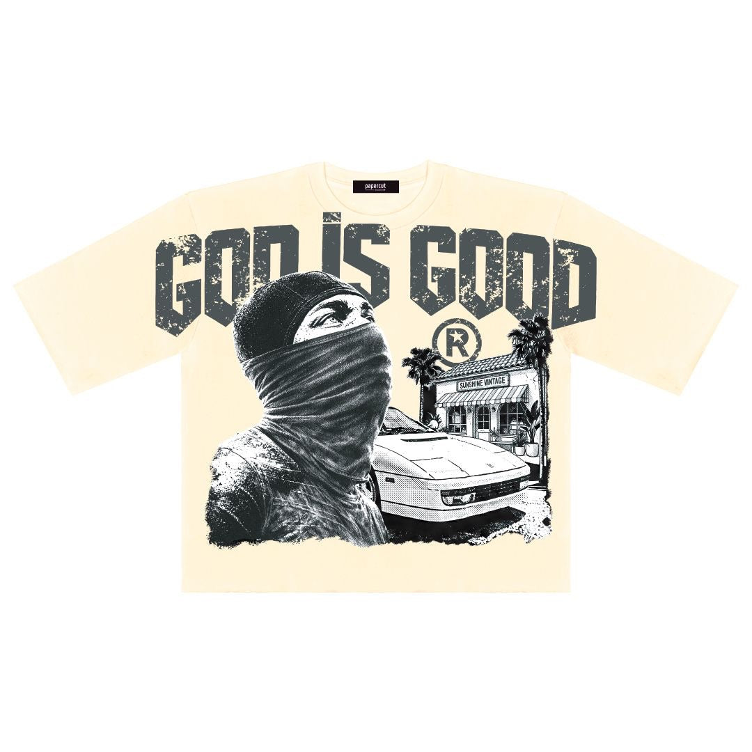 GOD IS GOOD DIGITAL OVERSIZED CROP TEE