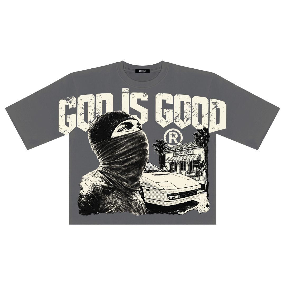 GOD IS GOOD DIGITAL OVERSIZED CROP TEE
