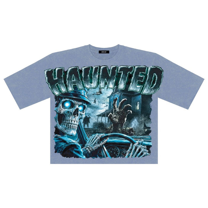 HAUNTED DIGITAL OVERSIZED CROP TEE