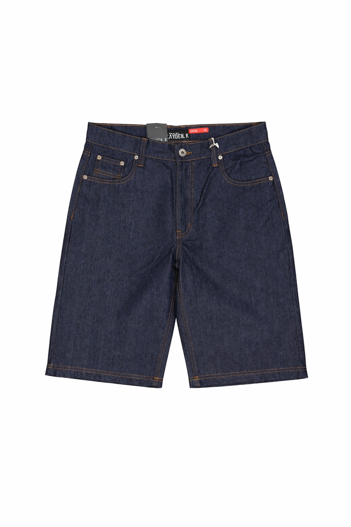 Brown Stitch Denim Jorts - Blue