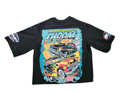 Midnight Speedway Cropped Tee - Black