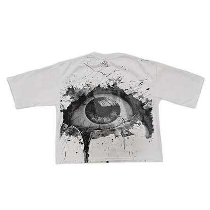 Evil Eye Cropped Tee - White