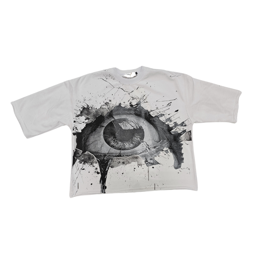 Evil Eye Cropped Tee - White
