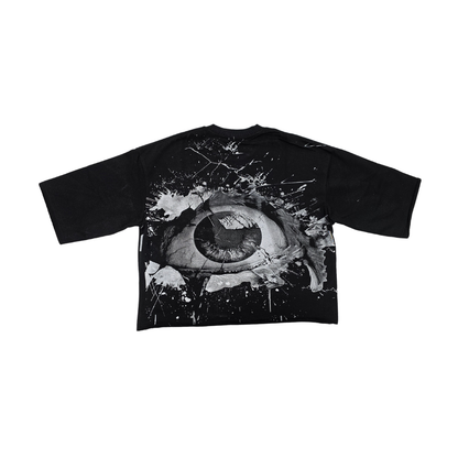 Evil Eye Cropped Tee - Black