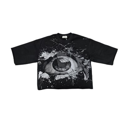 Evil Eye Cropped Tee - Black