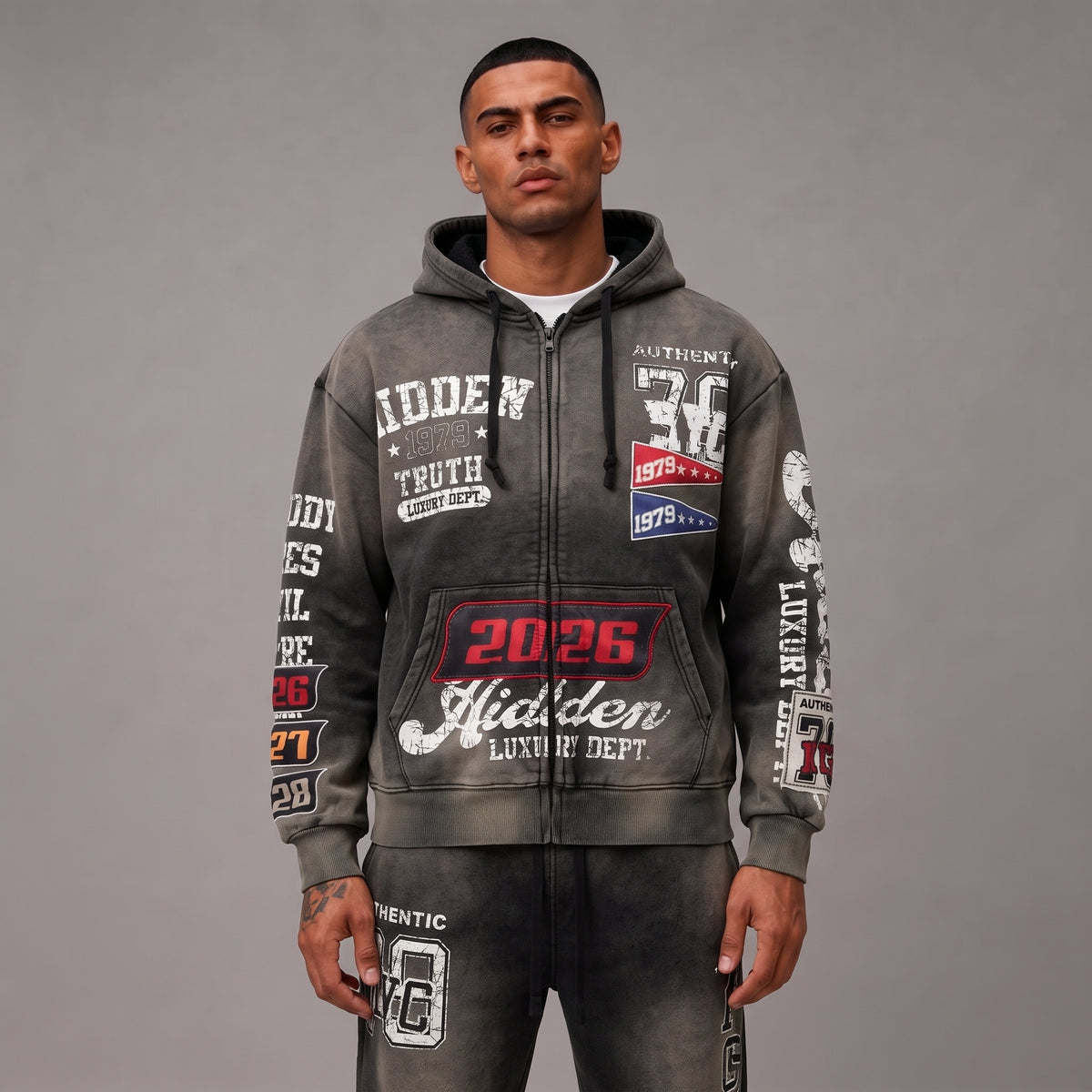All Over Graphic Hoodie - Men's Streetwear Hoodie