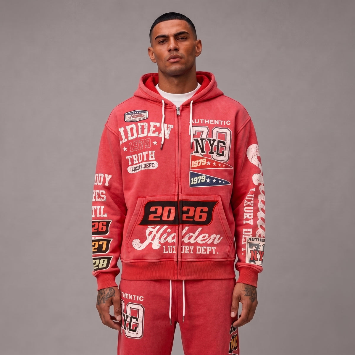 All Over Graphic Hoodie - Men's Streetwear Hoodie