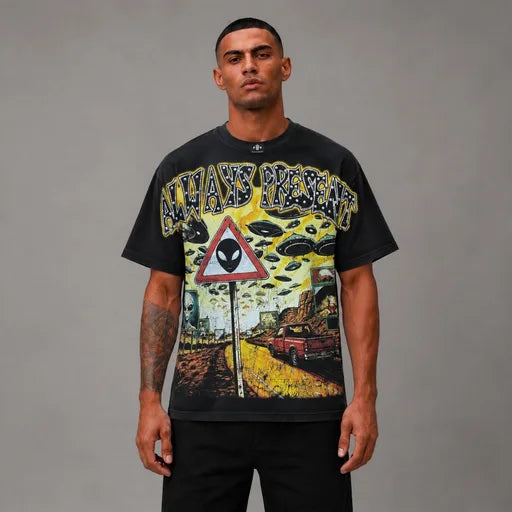 Always Present Aliens Activity Tee - Men's Graphic Streetwear T-Shirt