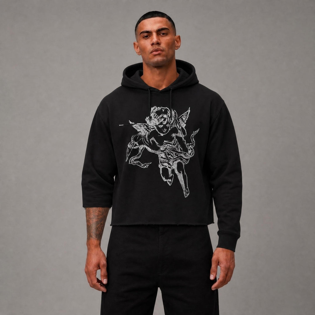 Angel Hoody Rhinestone - Black