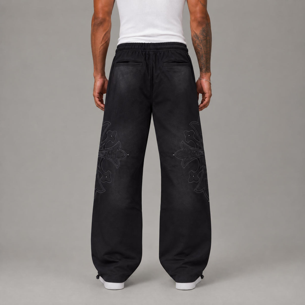 Bkys Cross French Terry Pants - Men's Streetwear Long Pants