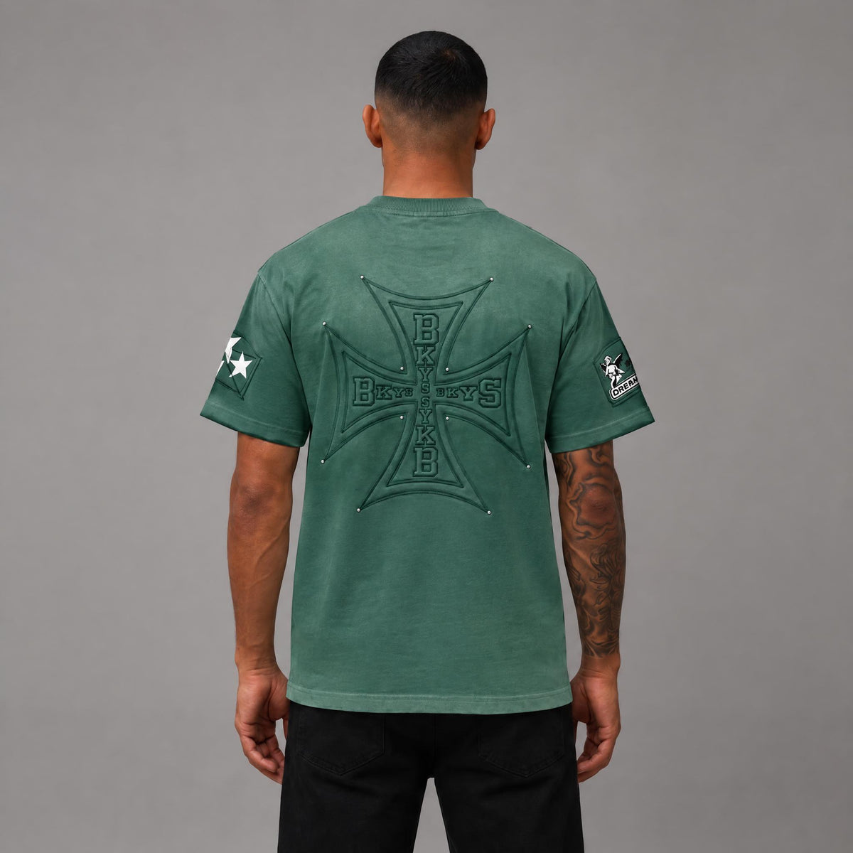 Bkys Cross French Terry Tee - Men's Graphic Streetwear T-Shirt
