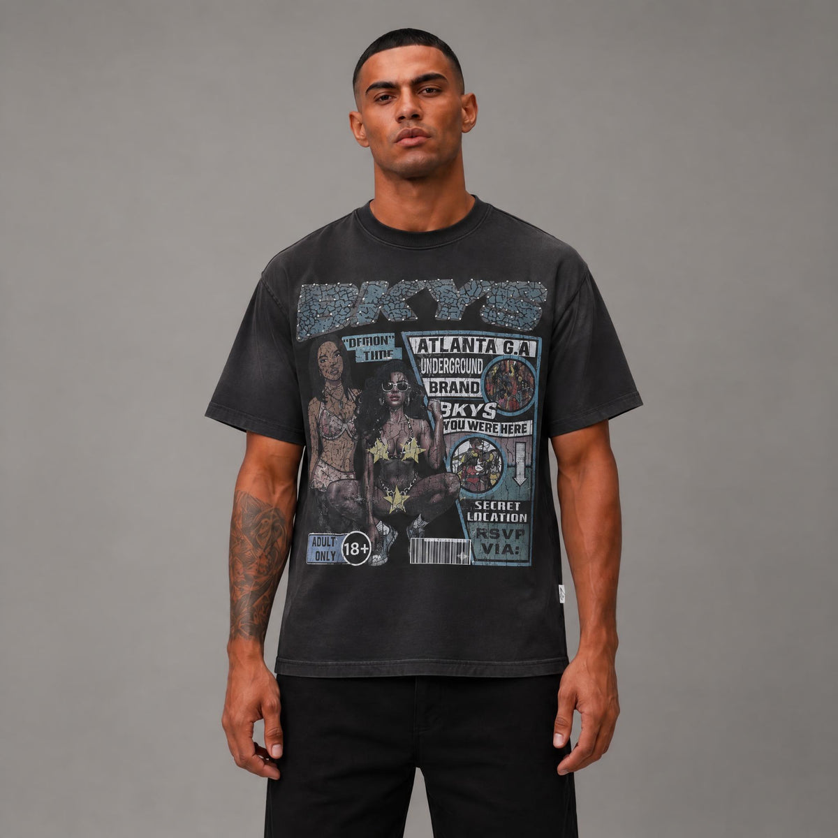 Bkys Magazine French Terry Tee - Men's Graphic Streetwear T-Shirt