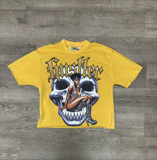 Born Hustler Terry Cropped - Yellow