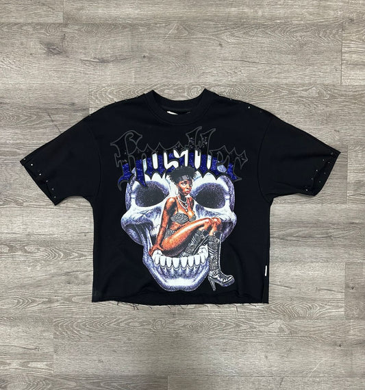 Born Hustle Cropped Tee- Black