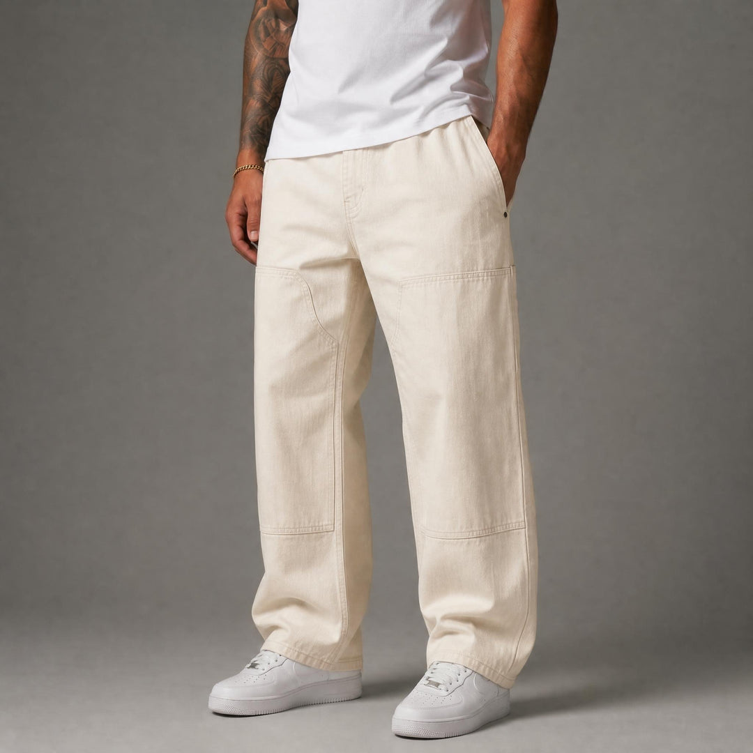 Baggy Fit Workwear Jeans - Beige