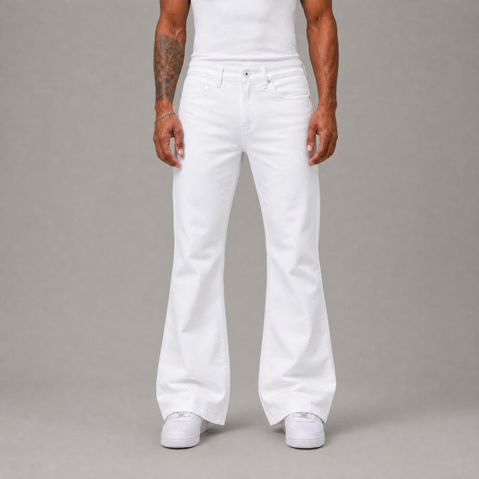 Basic Stacked Denim Jeans - White