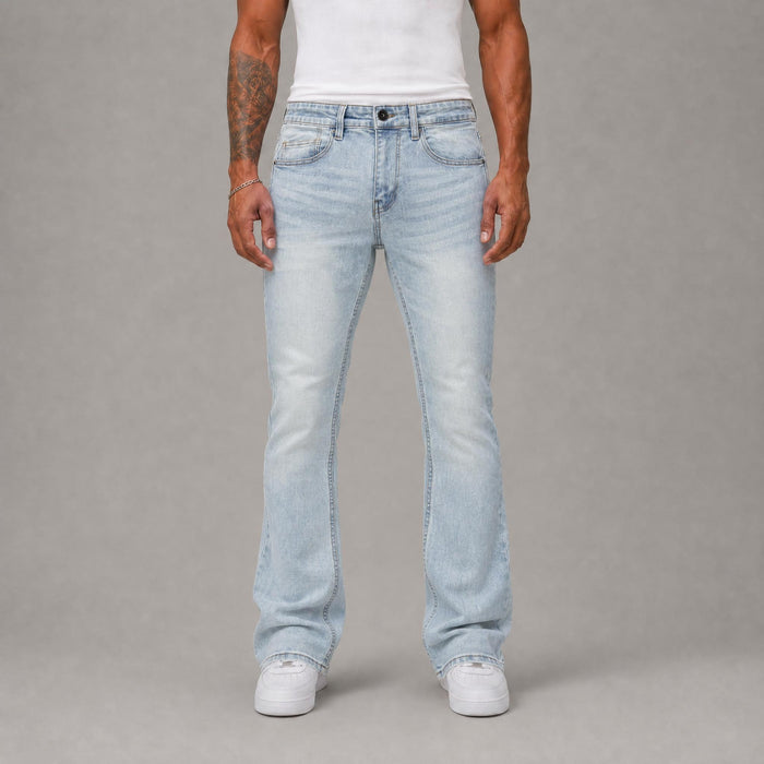 Basic Stacked Jeans - Light Blue