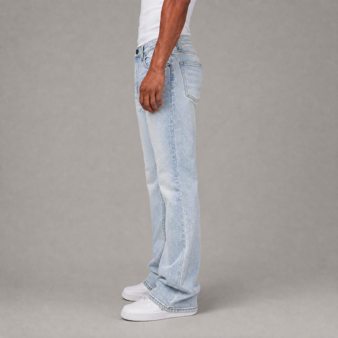 Basic Stacked Jeans - Light Blue
