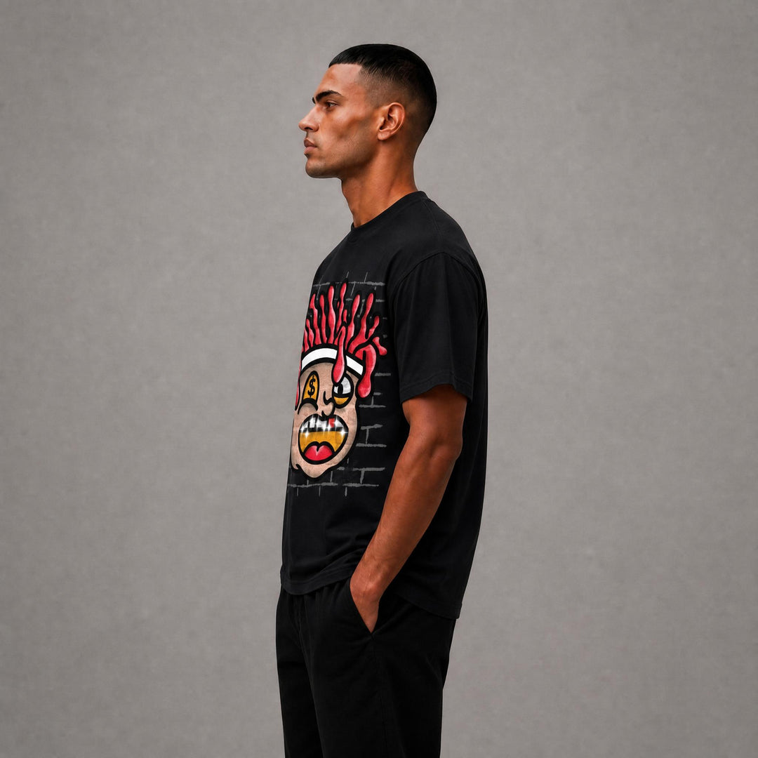 Big Face Cash Graphic Tee - Black