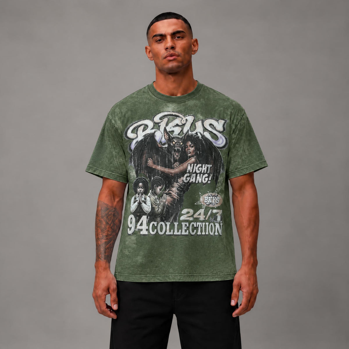 Bkys Night Gang 94 Tee - Men's Graphic Streetwear T-Shirt