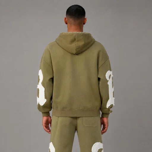Blackletter B Zip Up Hoodie - Men's Graphic Streetwear Hoodie