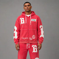 Blackletter B Zip Up Hoodie - Men's Graphic Streetwear Hoodie