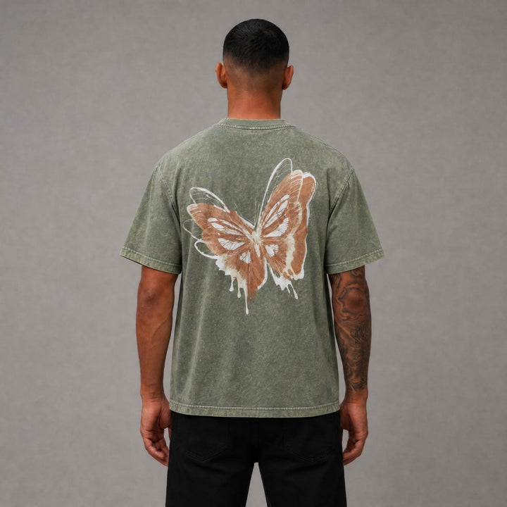 Butterfly Asid wash Tee - Green