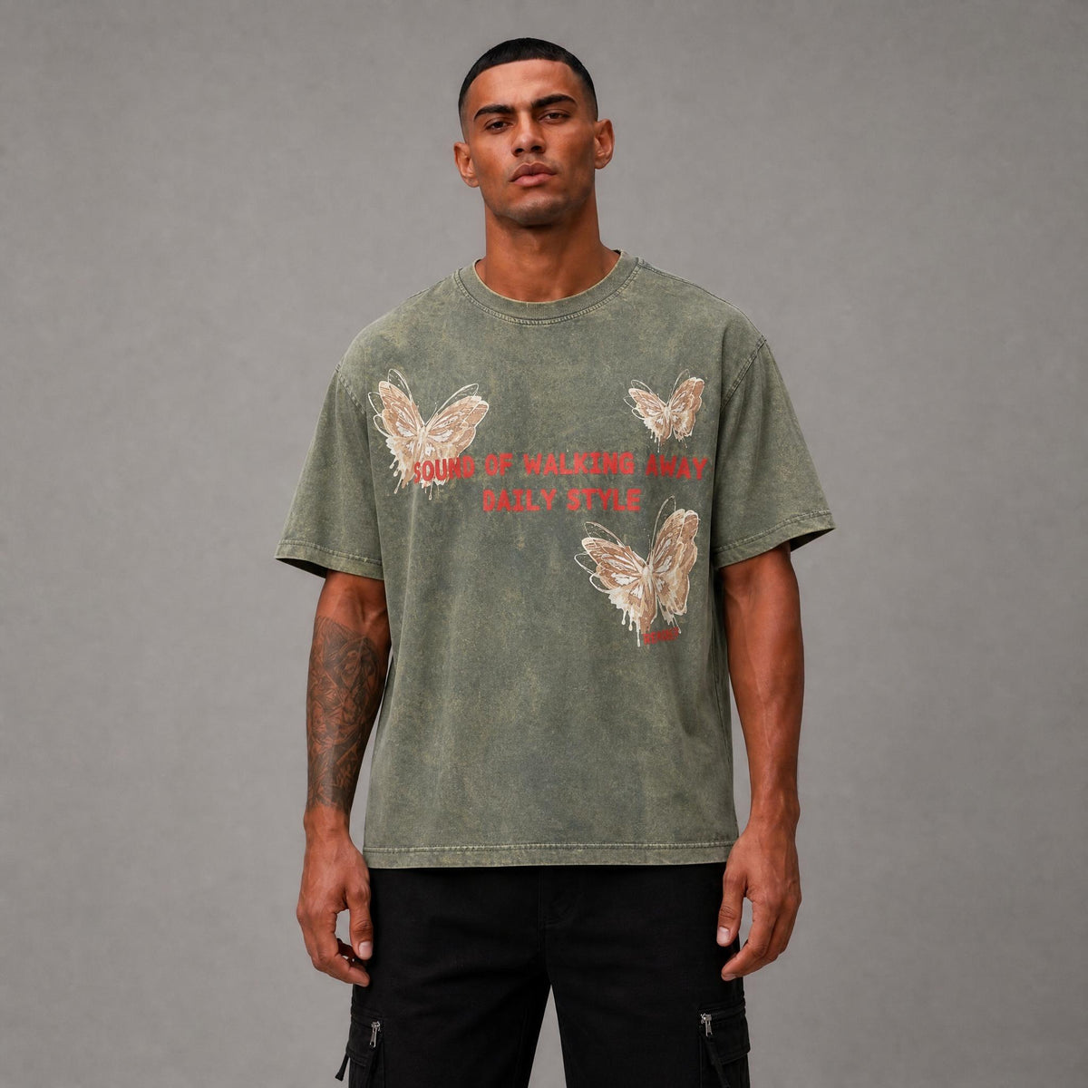 Butterfly Asid wash Tee - Green