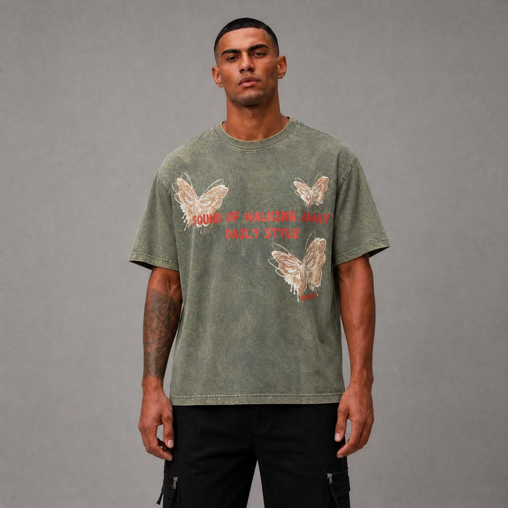 Butterfly Asid wash Tee - Green