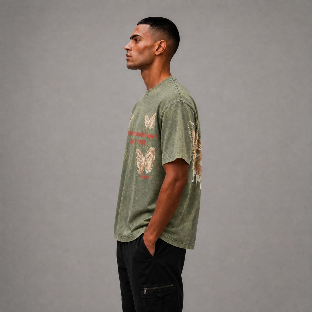 Butterfly Asid wash Tee - Green
