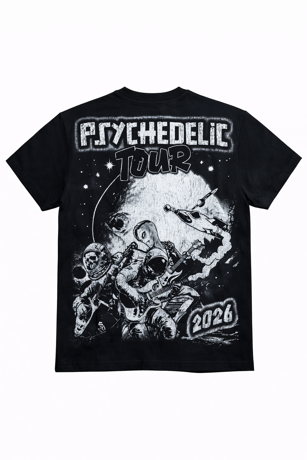 Psychedelic Graphic Tee - Black