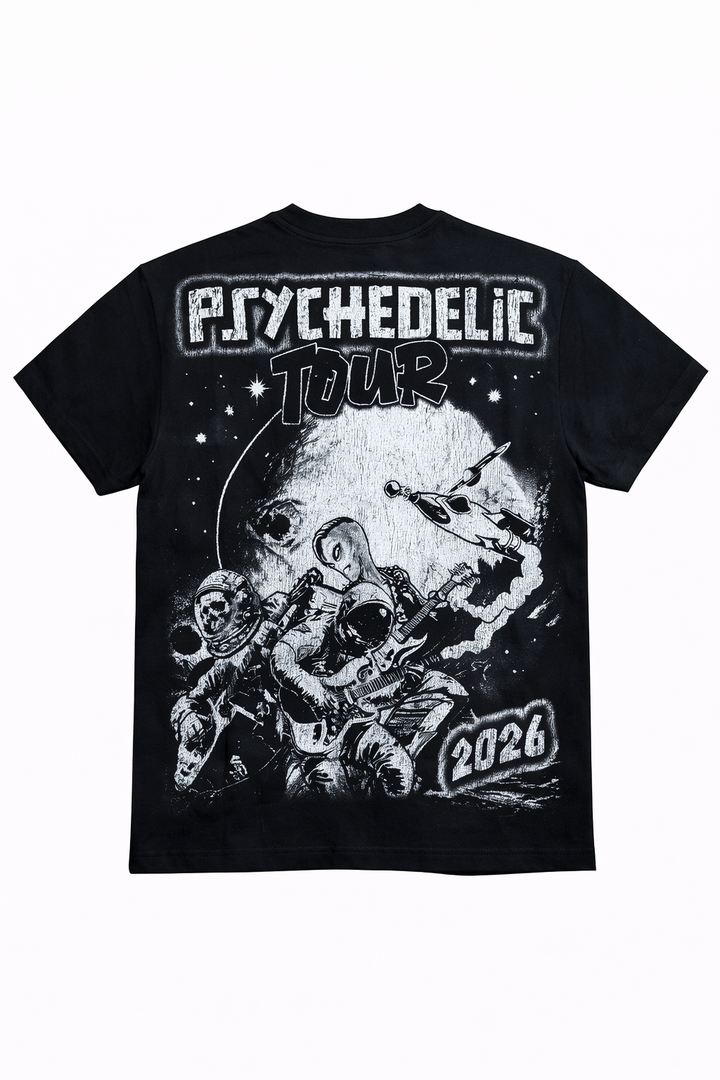 Psychedelic Graphic Tee - Black