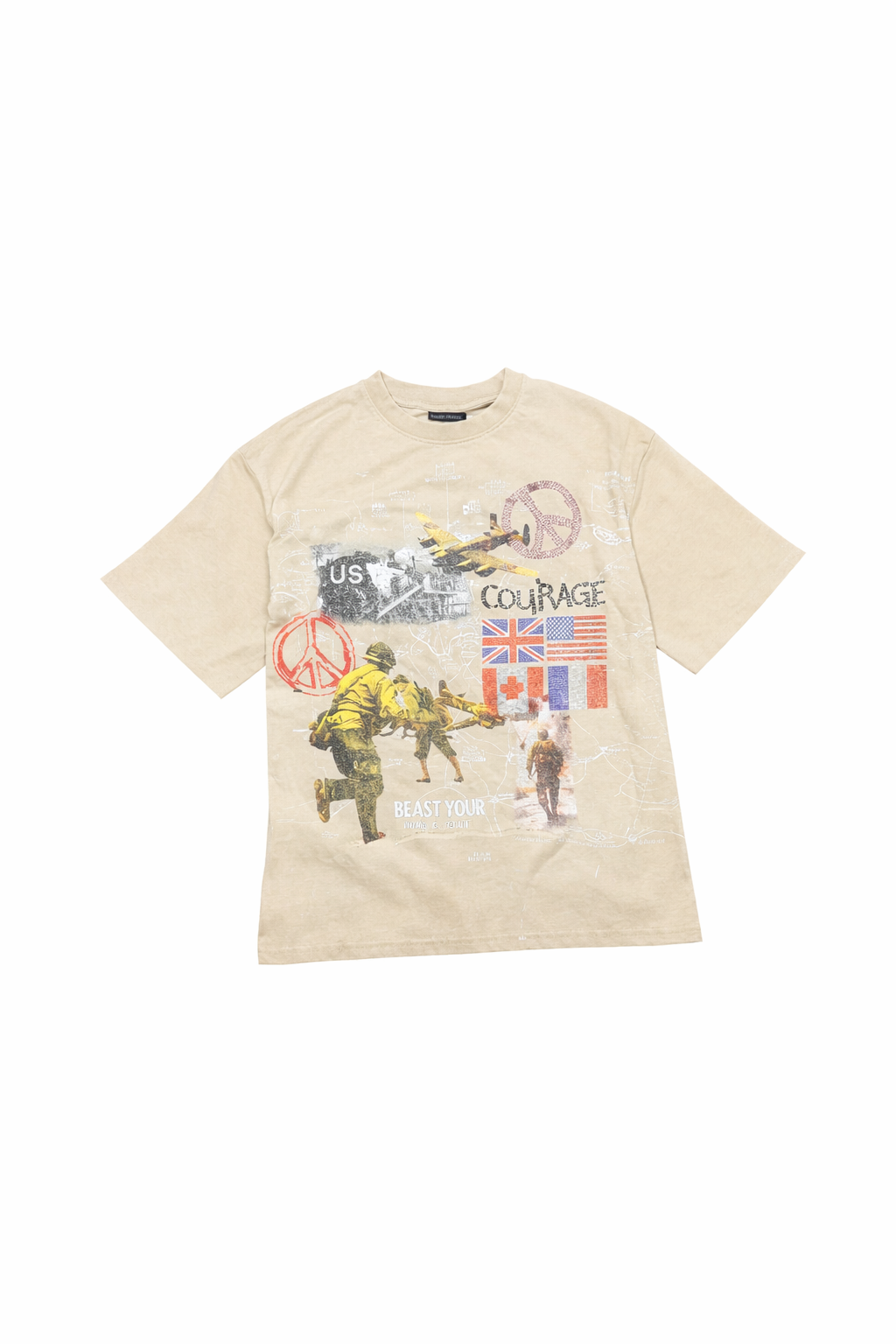 Courage Cropped Tee - Khaki