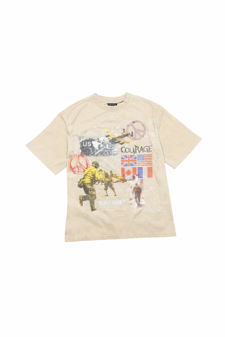 Courage Cropped Tee - Khaki