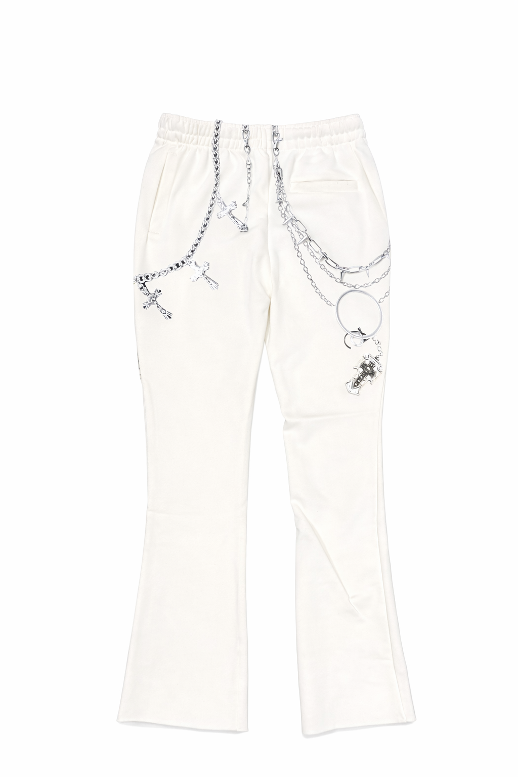 Stacked Embroidered Sweatpants - Oatmeal