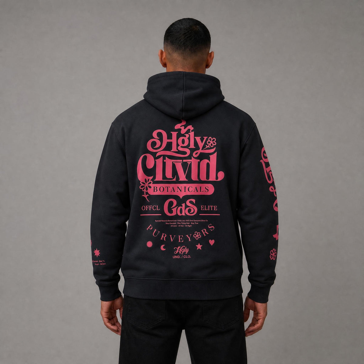 CLTVT Botanicals Hoody - Black/Red