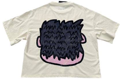 Colourful Smile Cropped Tee - Cream