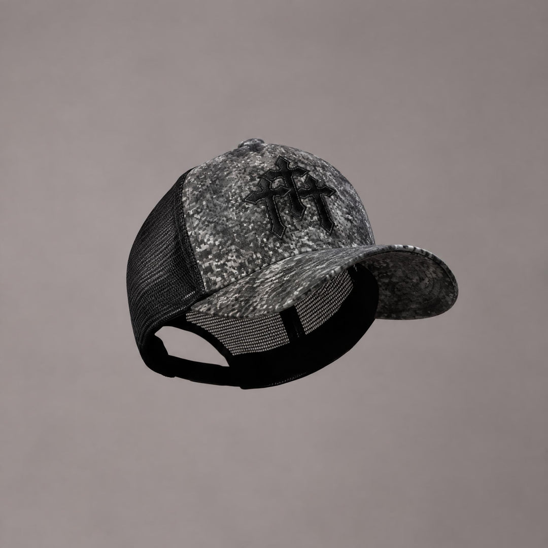 CROSS LEATHER PU PATCH TRUCKER