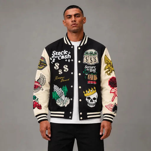 Cash Varsity Jacket - Men's Streetwear Varsity Jacket