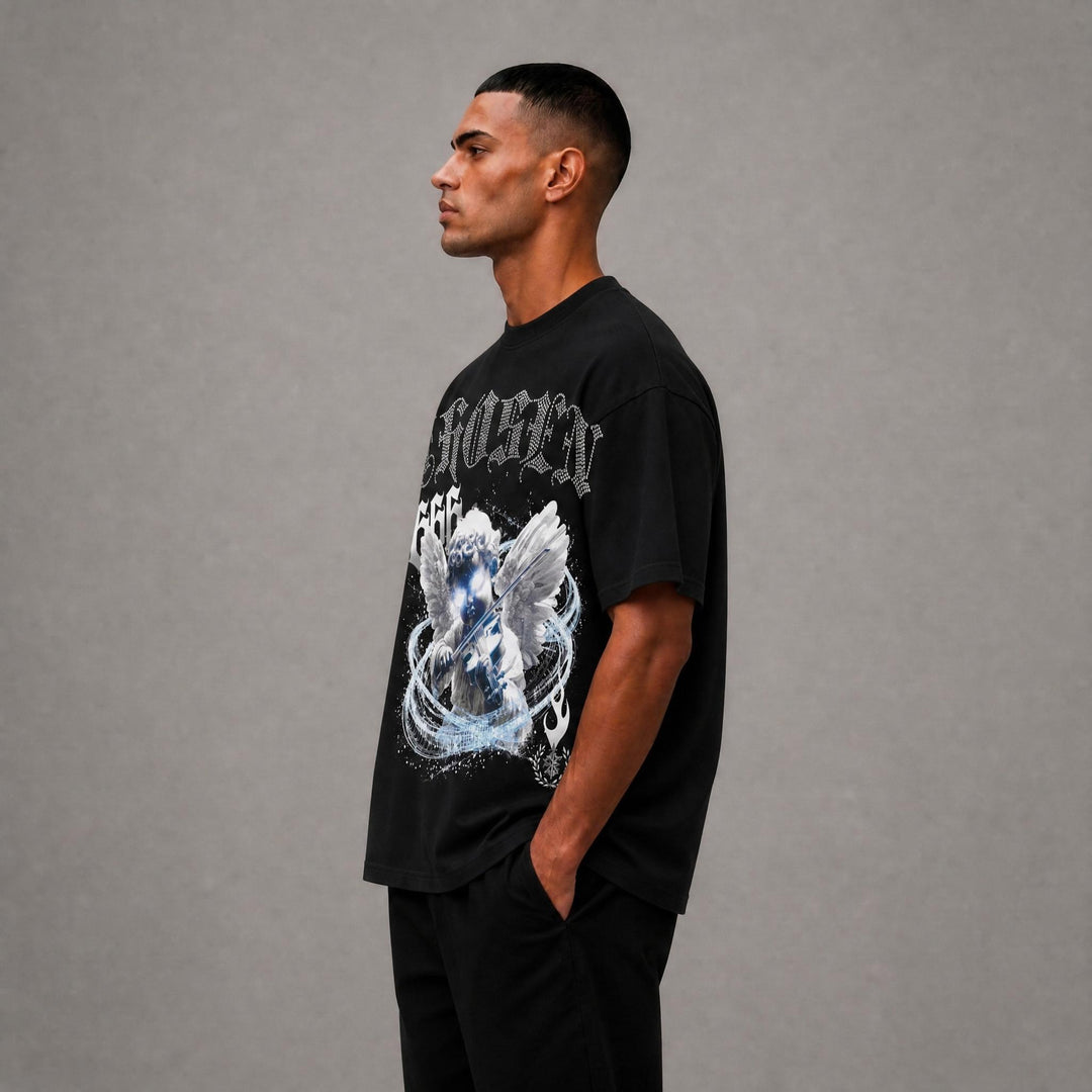 Chosen Rhinestone Cropped Tee - Black