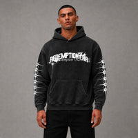 Copyright Hoodie - Black Acid Wash