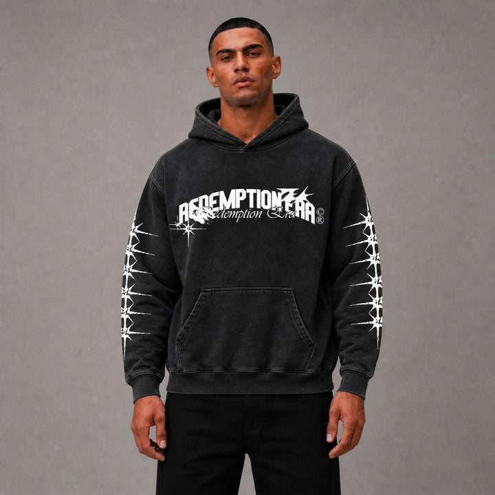 Copyright Hoodie - Black Acid Wash