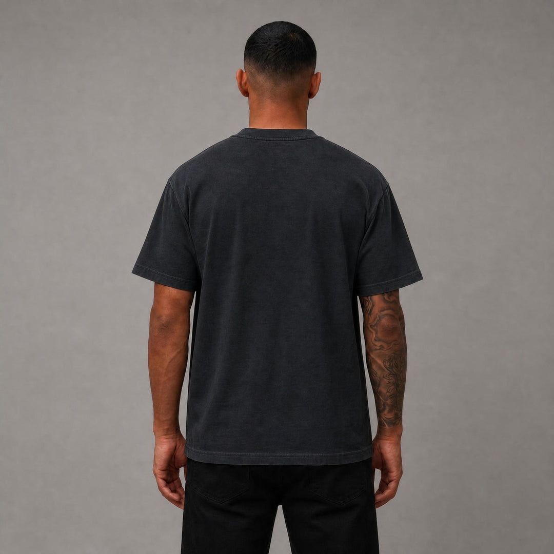Cosmic Vibes Cropped Tee - Black