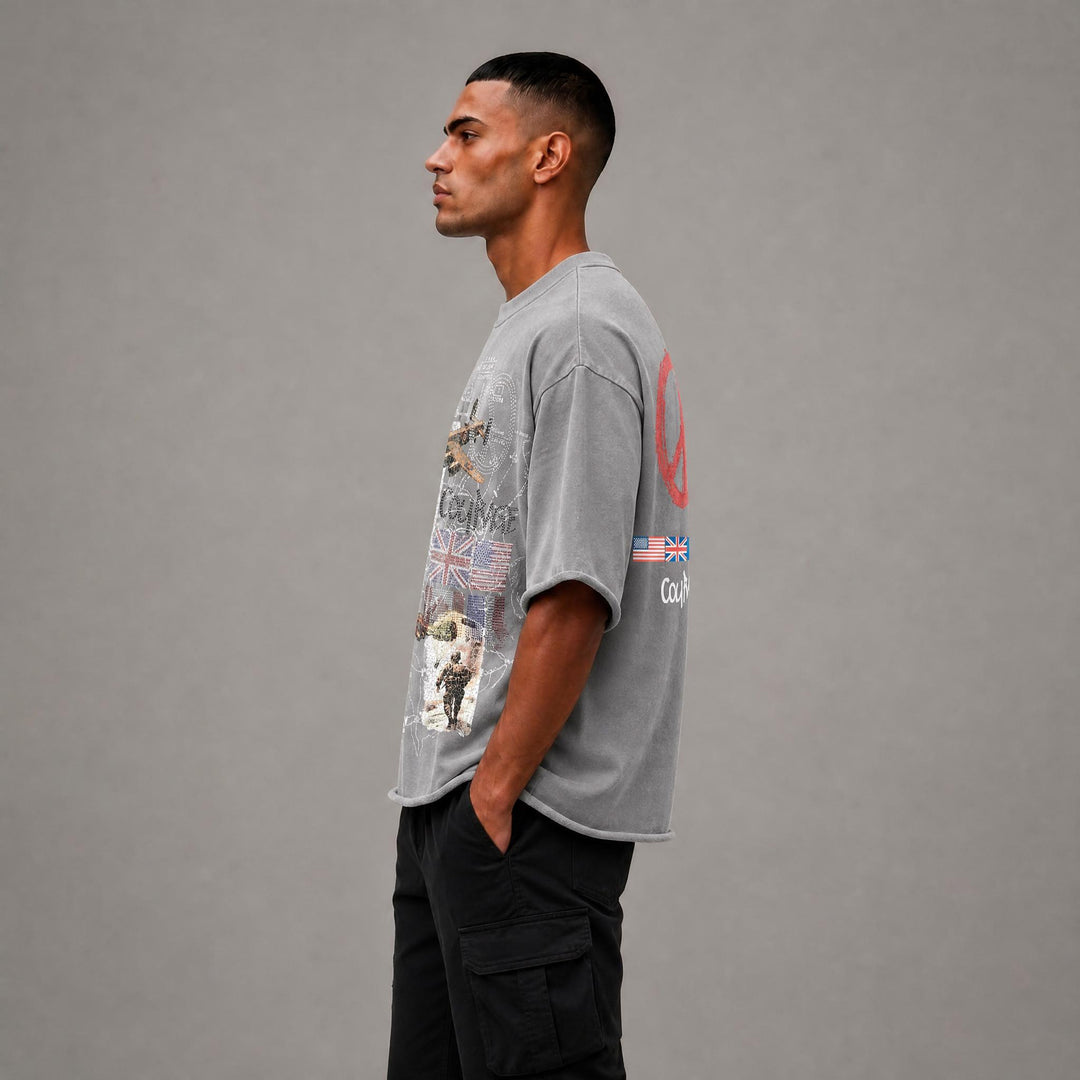 Courage Cropped Tee - Grey